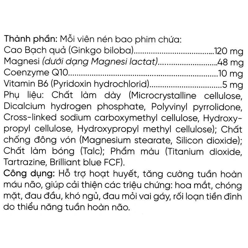 Thực phẩm bảo vệ sức khỏe GinkgoQik hộp 60 viên - 7